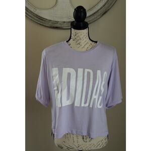 Adidas Women’s Short Sleeve Crop Top Purple Tshirt Size M